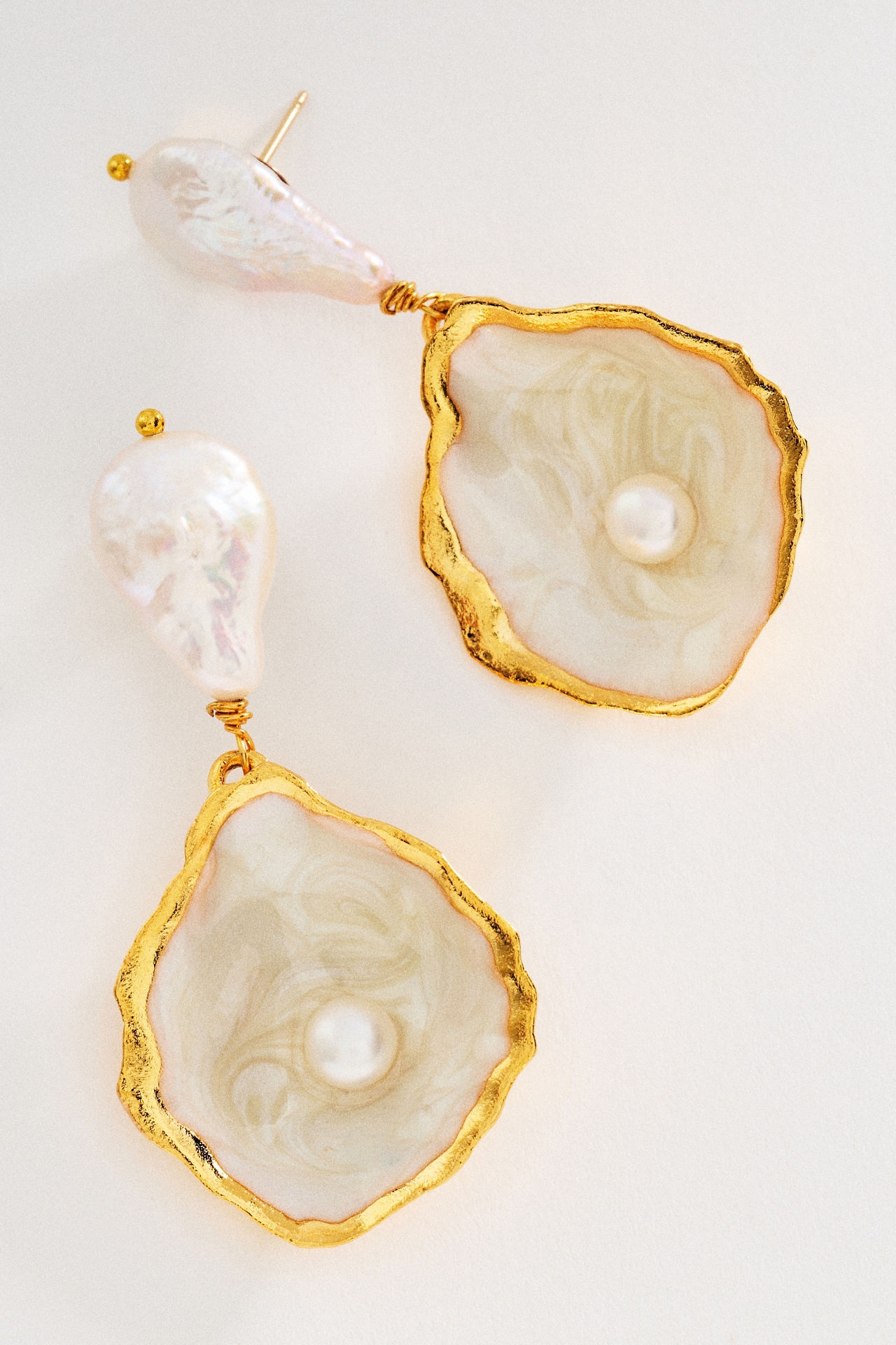 The Pink Reef Oyster Earrings