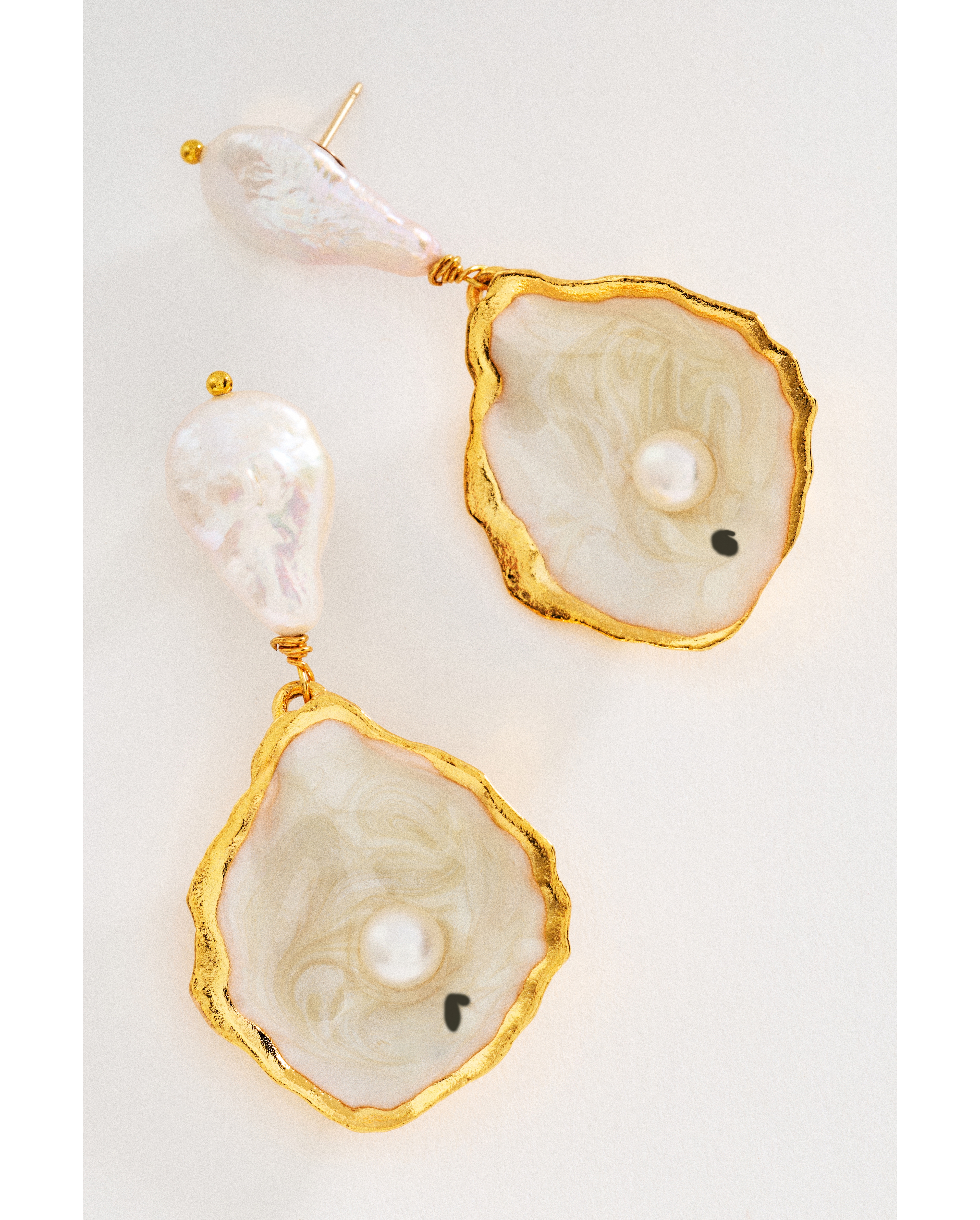 The Pink Reef Oyster Earrings