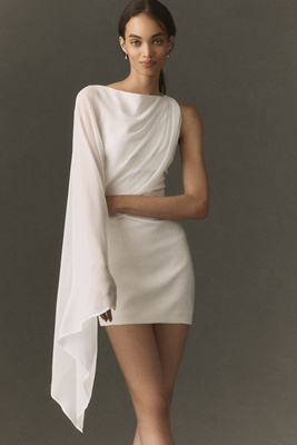 bhldn flamenco hem asymmetrical midi dress Mini with Cape house artisans custom wedding dresses Womens Wrap Neck Puff Size:One size