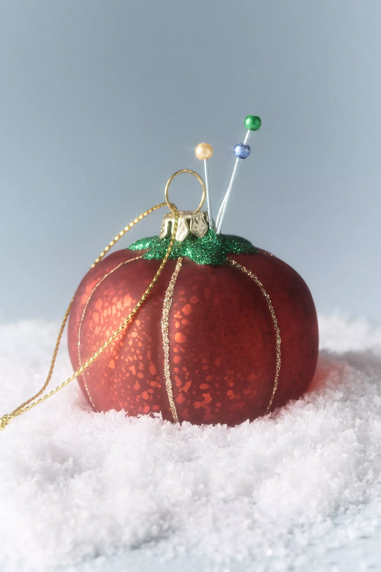 Tomato Pin Cushion Glass Ornament