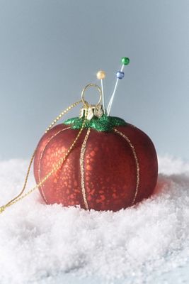 Tomato Pin Cushion Glass Ornament