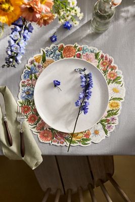 Wildflower Wreath Paper Placemats, Set of 12