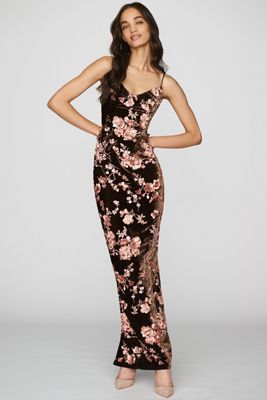 SAU LEE Rosella 100% Silk Embroidered Gown