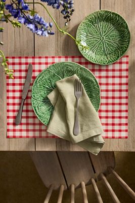 Red Gingham Paper Placemats, Set of 18