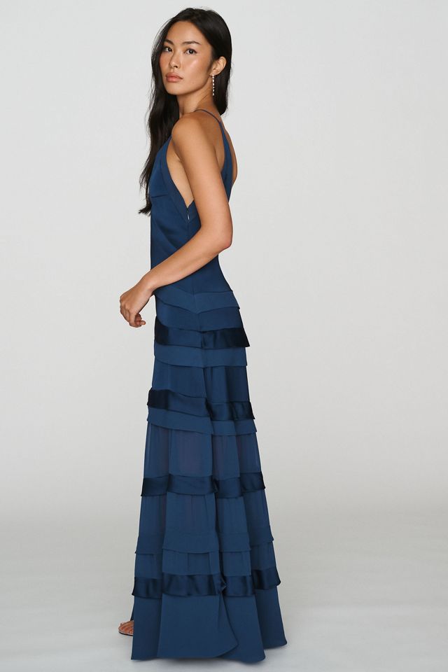 BHLDN Ruffled Satin Maxi Dress #3