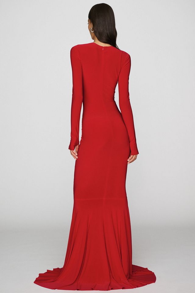 Norma Kamali Long-Sleeve Shirred Maxi Dress #1