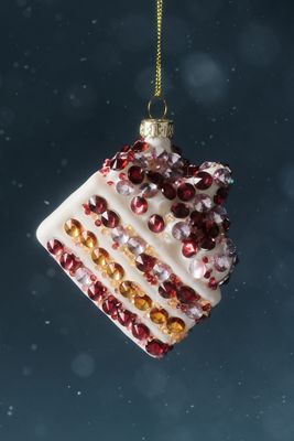 Jeweled Food Glass Ornament