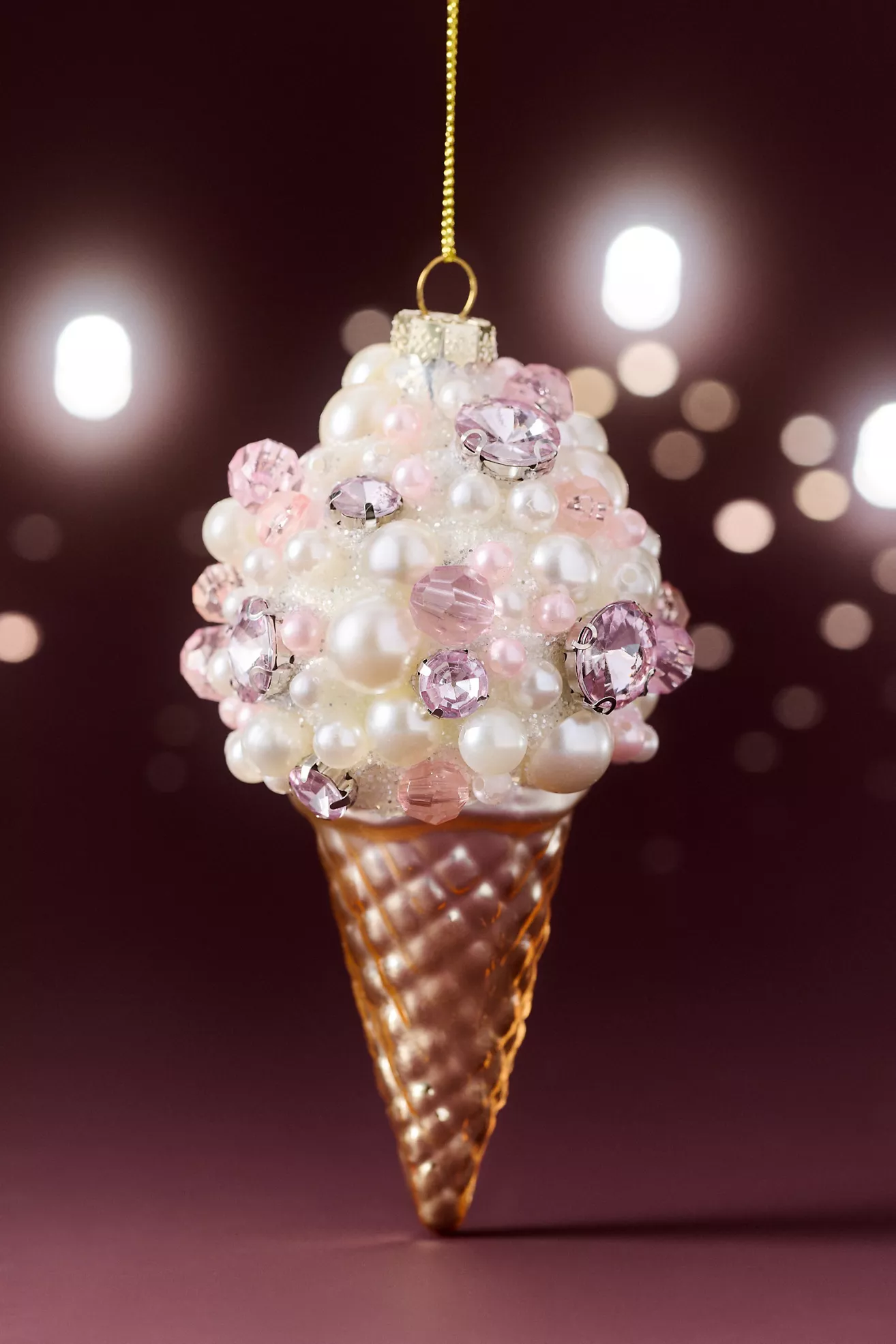 Jeweled Food Glass Ornament