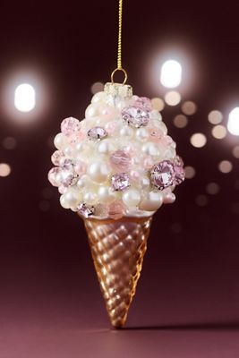 Jeweled Food Glass Ornament