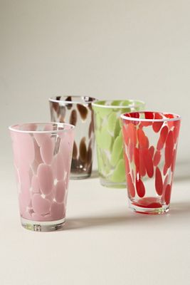 Dapple Dot Hand-Blown Highball Glass