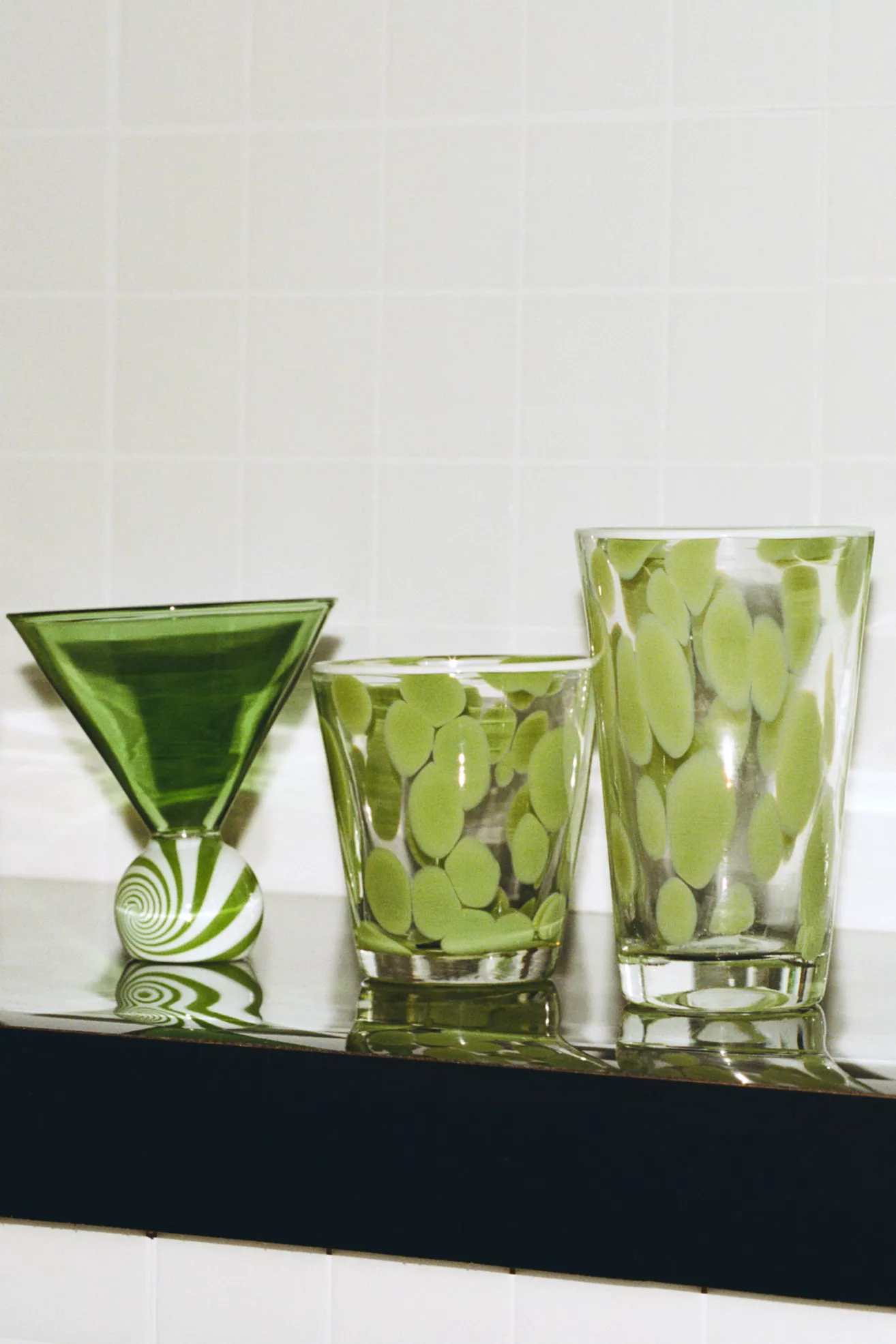 Dapple Dot Hand-Blown Highball Glass - thumbnail 2