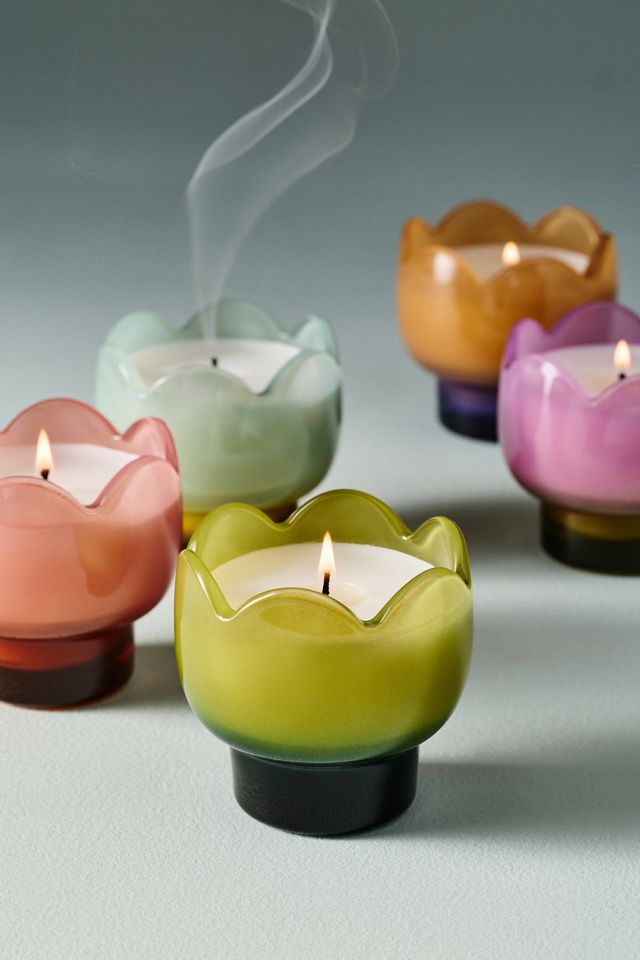 Floral Bronzed Gardenia Glass Candle | AnthroHome