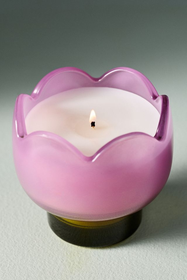 Floral Bronzed Gardenia Glass Candle #2