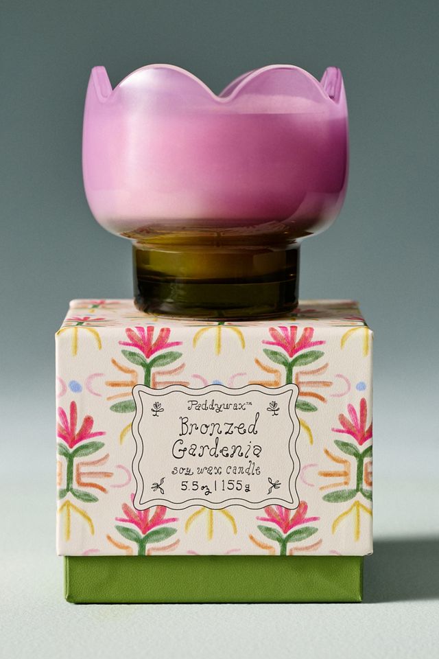 Floral Bronzed Gardenia Glass Candle #3