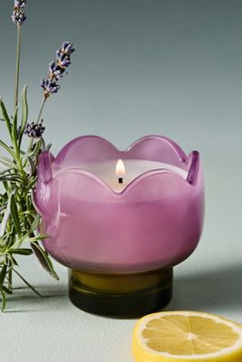 Floral Bronzed Gardenia Glass Candle