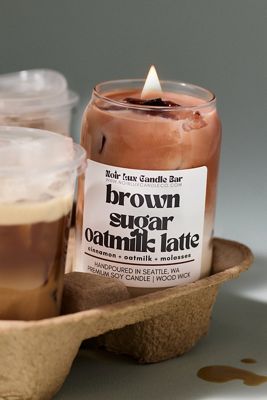 Noir Luxe Gourmand Brown Sugar Latte Glass Candle