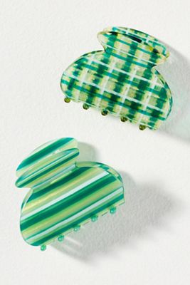 Patterned Hair Claw Clips, Set of 2 | Anthropologie display picture 1