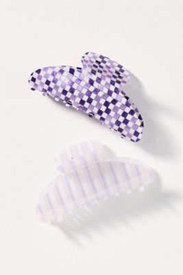 Patterned Hair Claw Clips, Set of 2