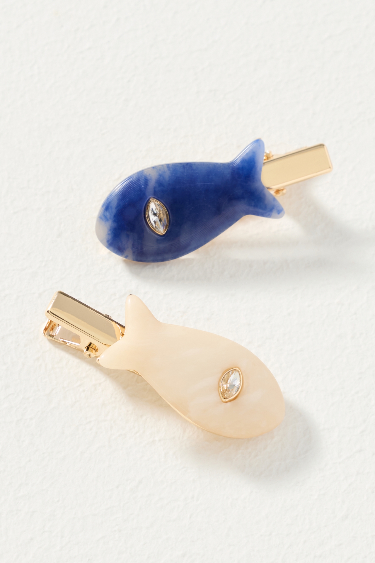 Stone Fish Hair Clips, Set of 4