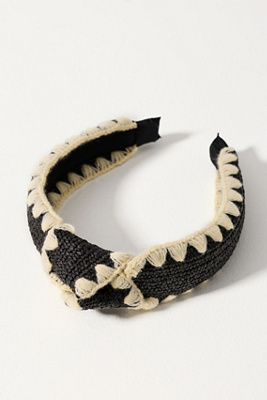 Woven Whipstitch Knotted Headband | Anthropologie display picture 2