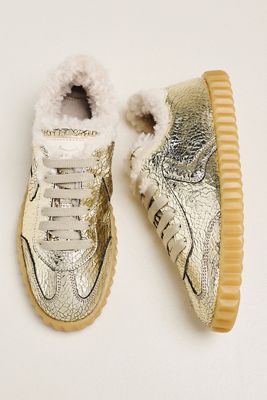 Voile Blanche Ines Fur Metallic Sneakers