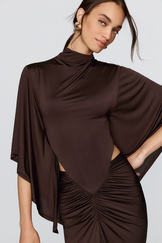 Shona Joy Micro Cutout Draped Maxi Dress #1