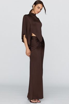 Shona Joy Micro Cutout Draped Maxi Dress