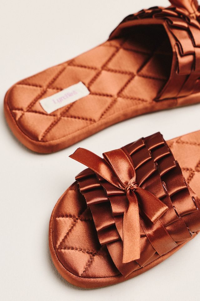 LyreBird Satin Bow Slippers #2