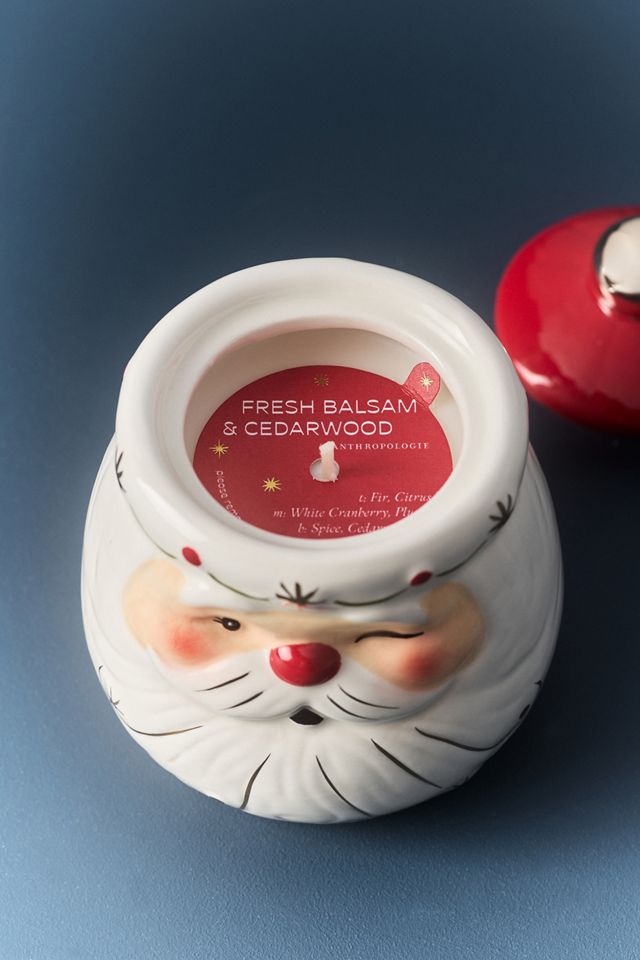Winking Santa Woody Fresh Balsam & Cedarwood Ceramic Candle #2