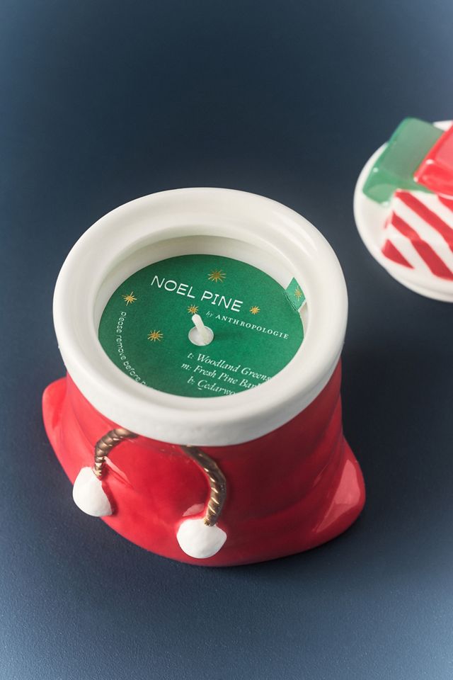 Santa's Bag Woody Noel Pine Ceramic Candle #2