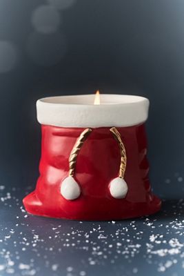 Santa's Bag Woody Noel Pine Ceramic Candle