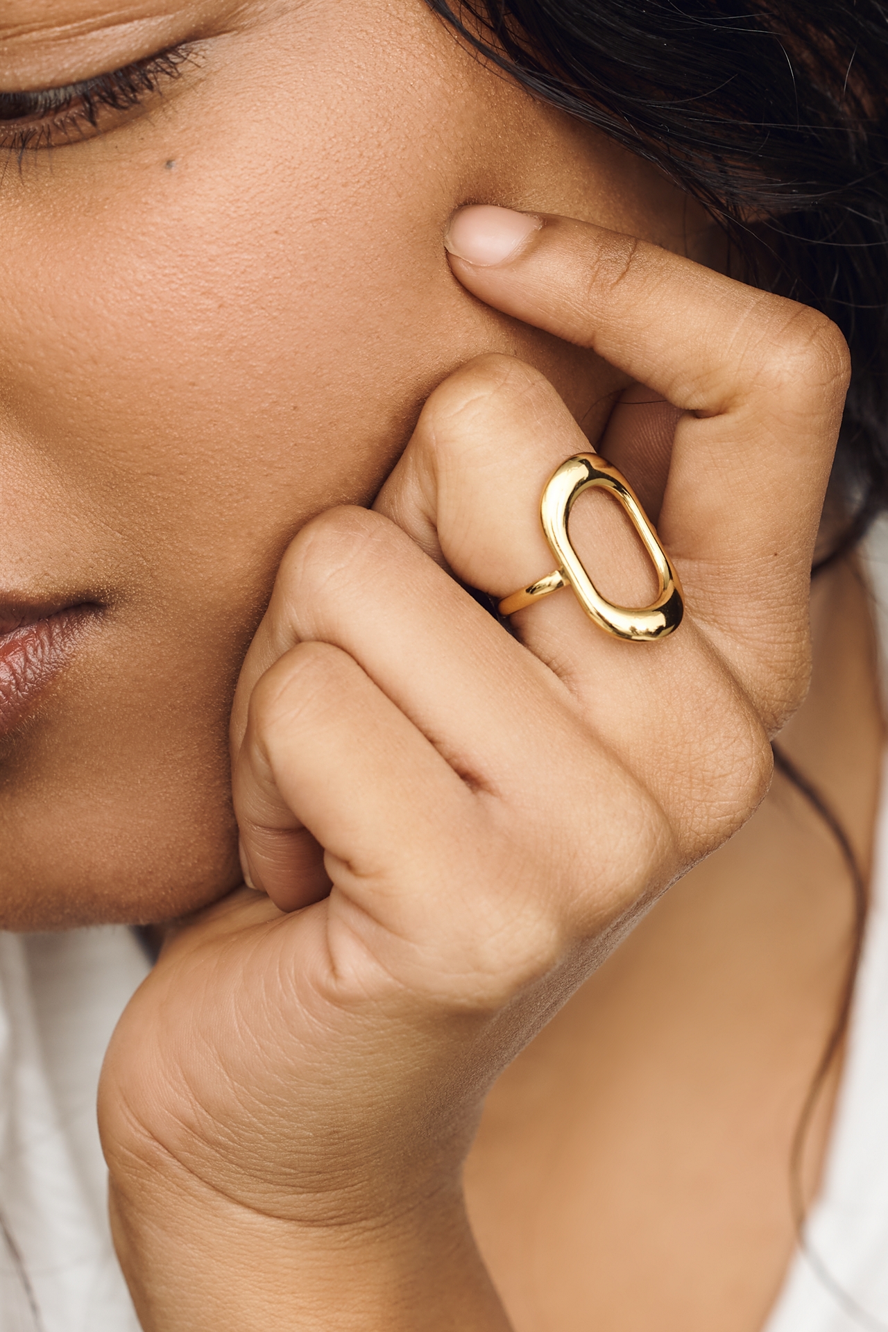 Open Oval Adjustable Ring