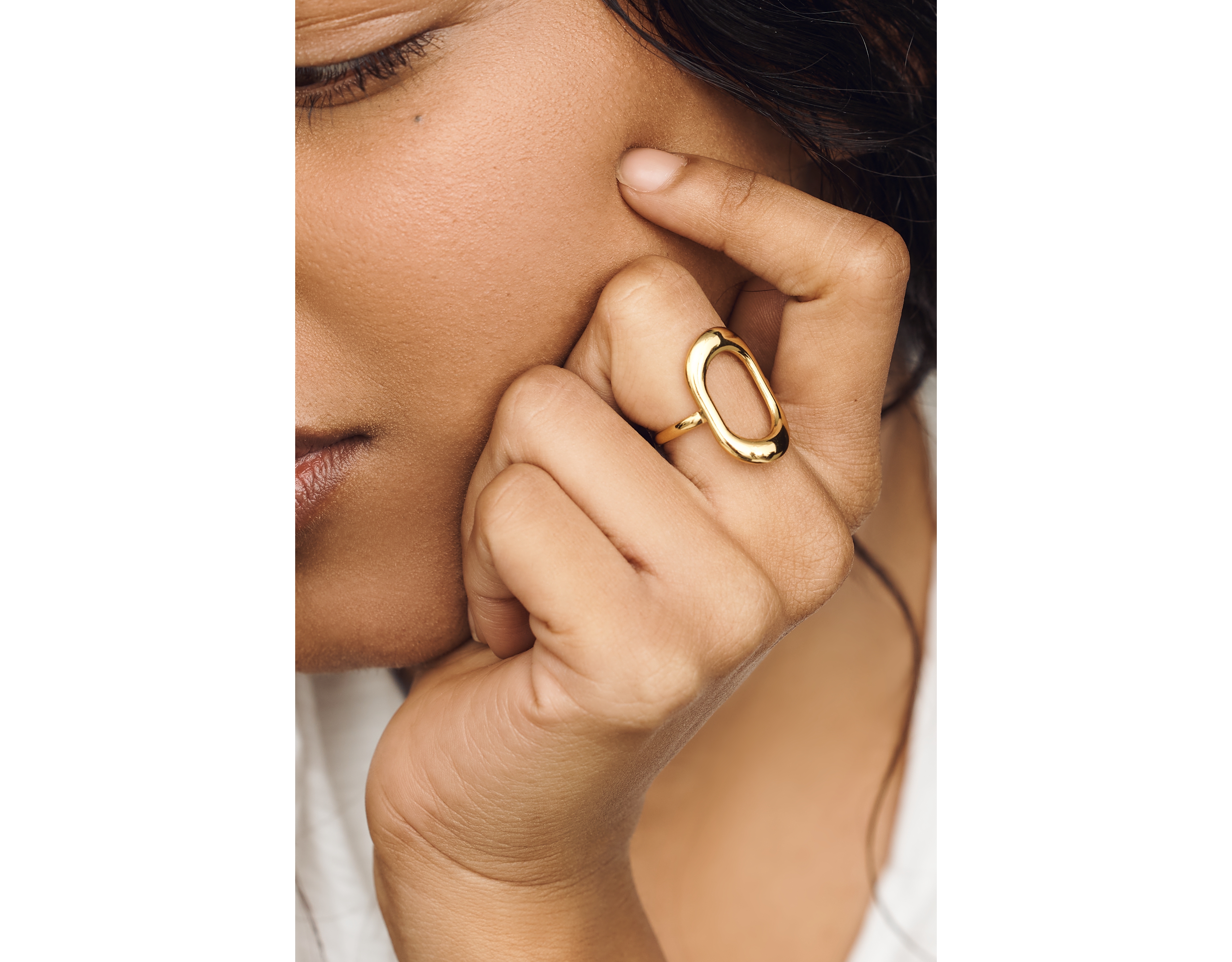Open Oval Adjustable Ring