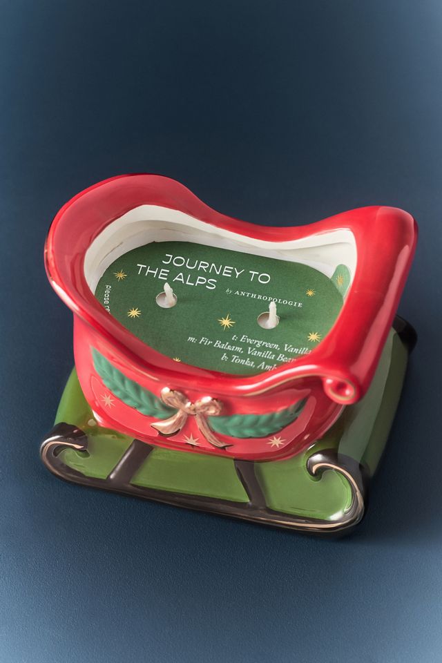 Santa's Sleigh Fresh Journey To The Alps Ceramic Candle #2