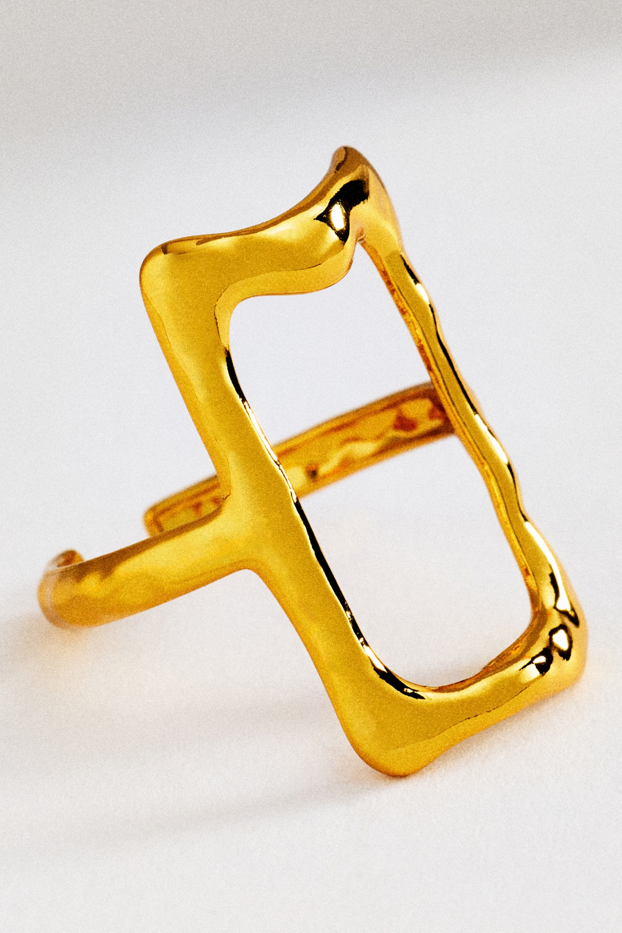 Open Rectangle Adjustable Ring
