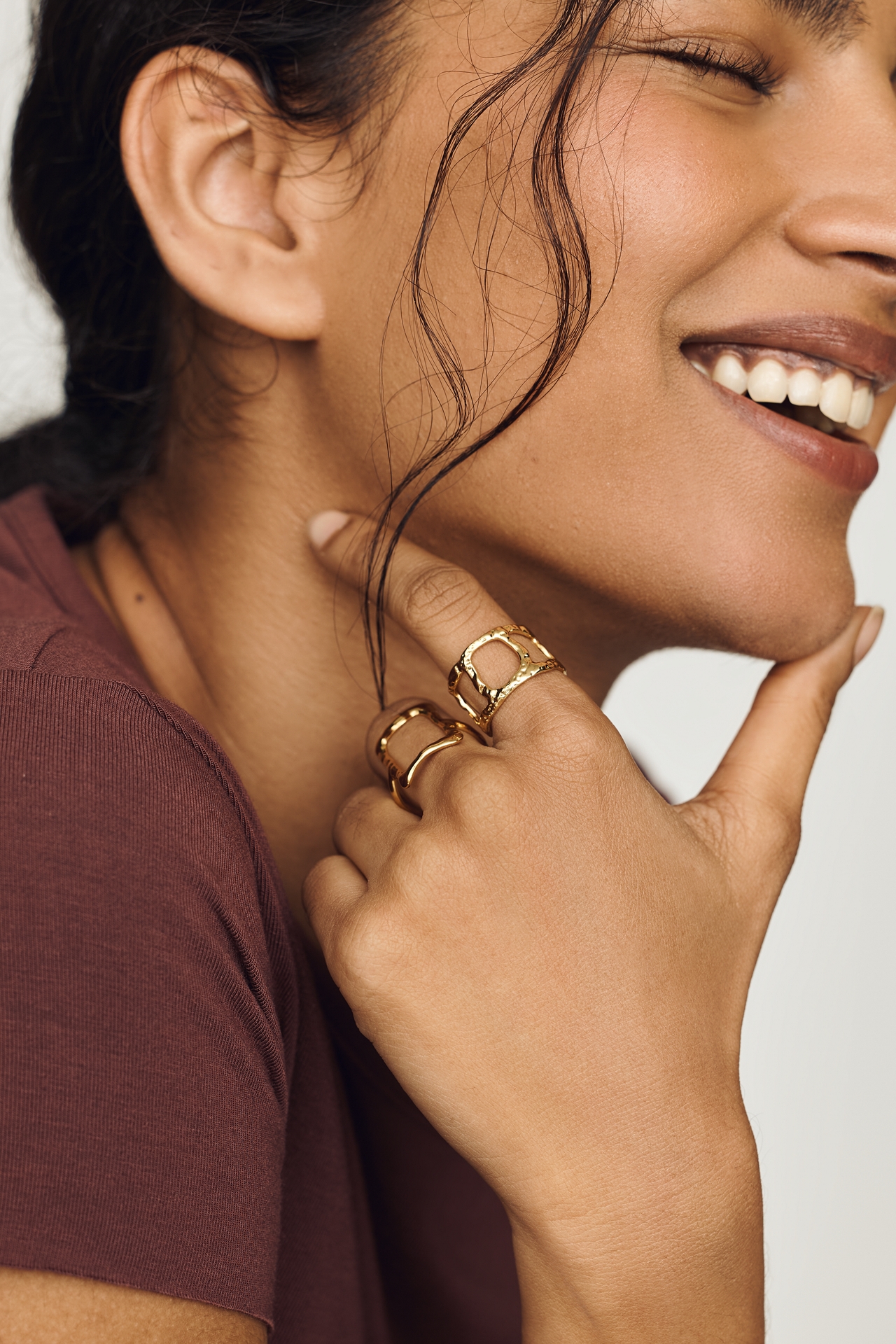 Open Rectangle Adjustable Ring