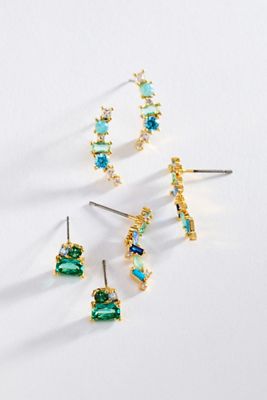 Mixed Stone Earrings, Set of 3