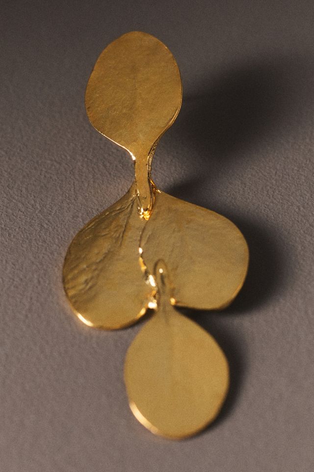 Kenneth Jay Lane Golden Leaf Drop Earrings #2