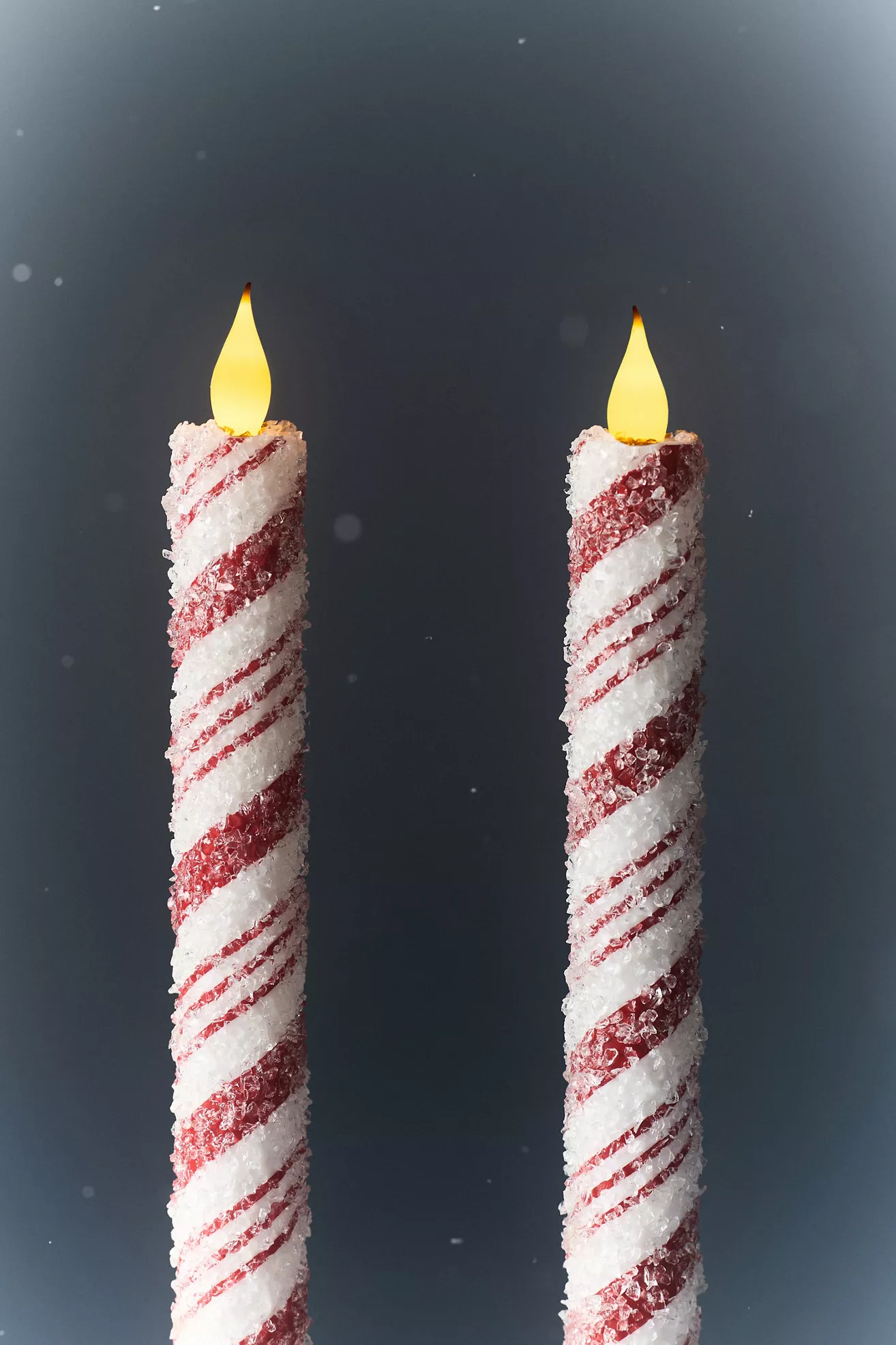 Flameless LED Candy Cane Tapers, Set of 2