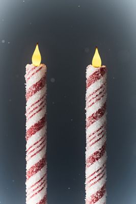 Flameless LED Candy Cane Tapers, Set of 2