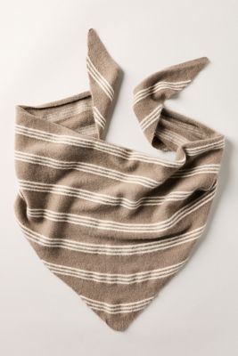 White + Warren 100% Cashmere Striped Triangle Scarf