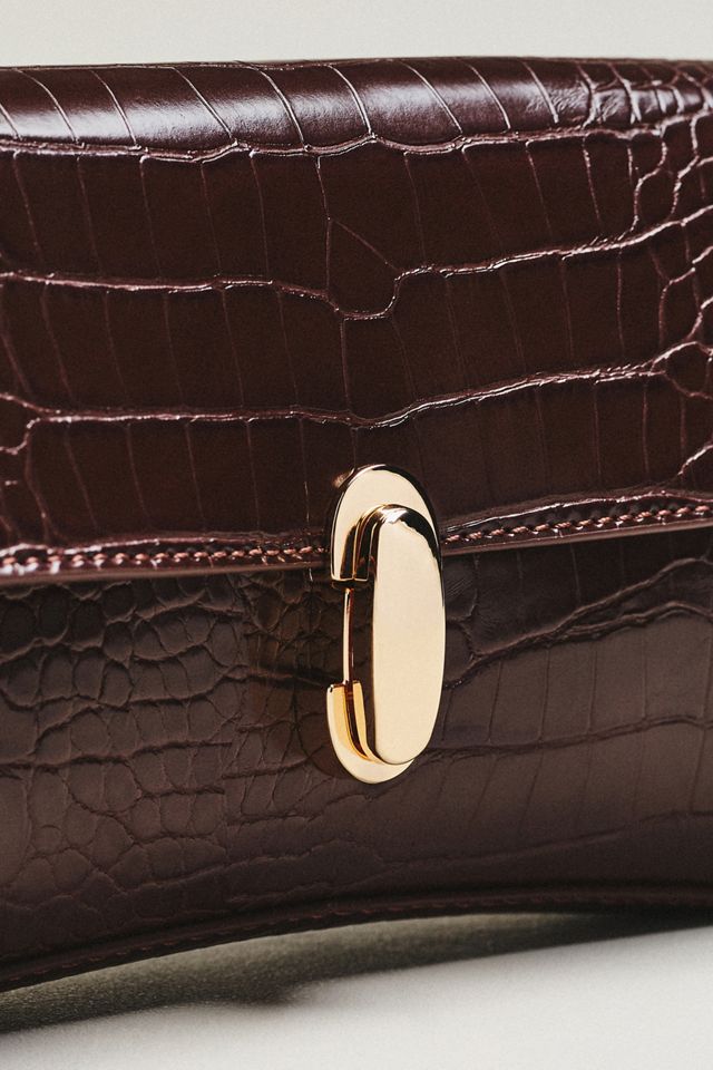 Maeve Schultertasche aus Kunstleder mit Krokoprägung #2