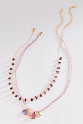 Crystal Necklaces, Set of 2