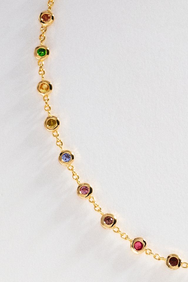 Bezel Crystal Station Necklace #1