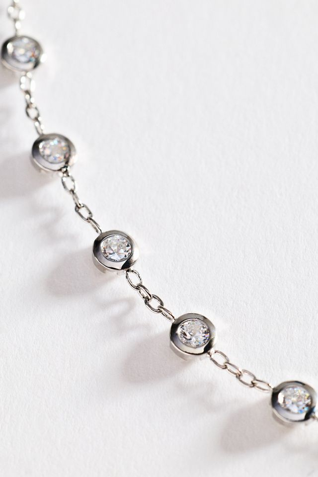 Bezel Crystal Station Necklace #1