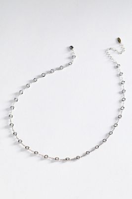 Bezel Crystal Station Necklace