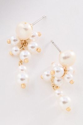 Pearl Cluster Post Earrings