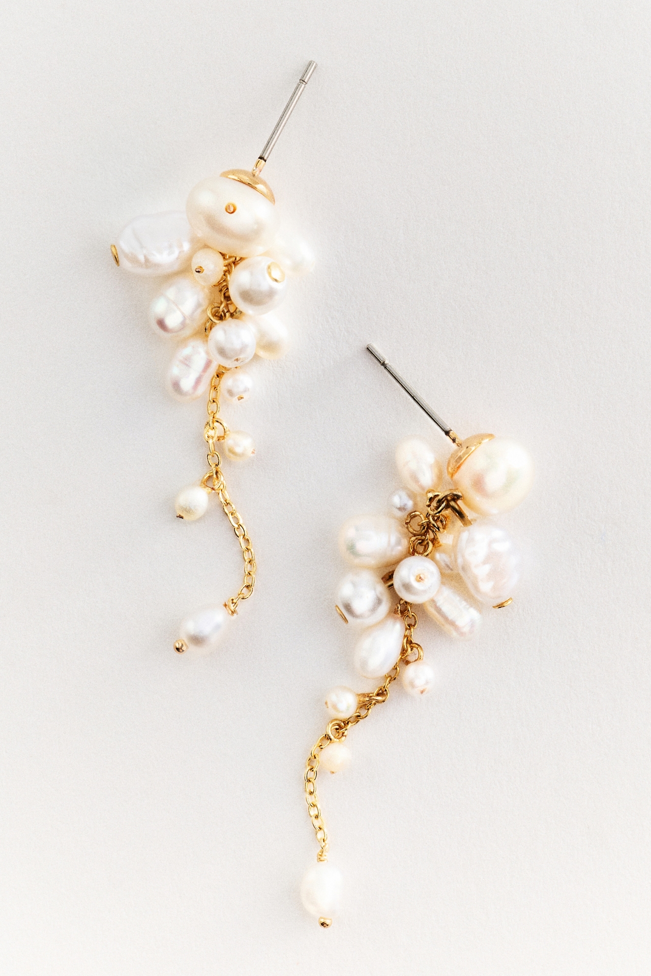 Pearl Cluster Drop Earrings