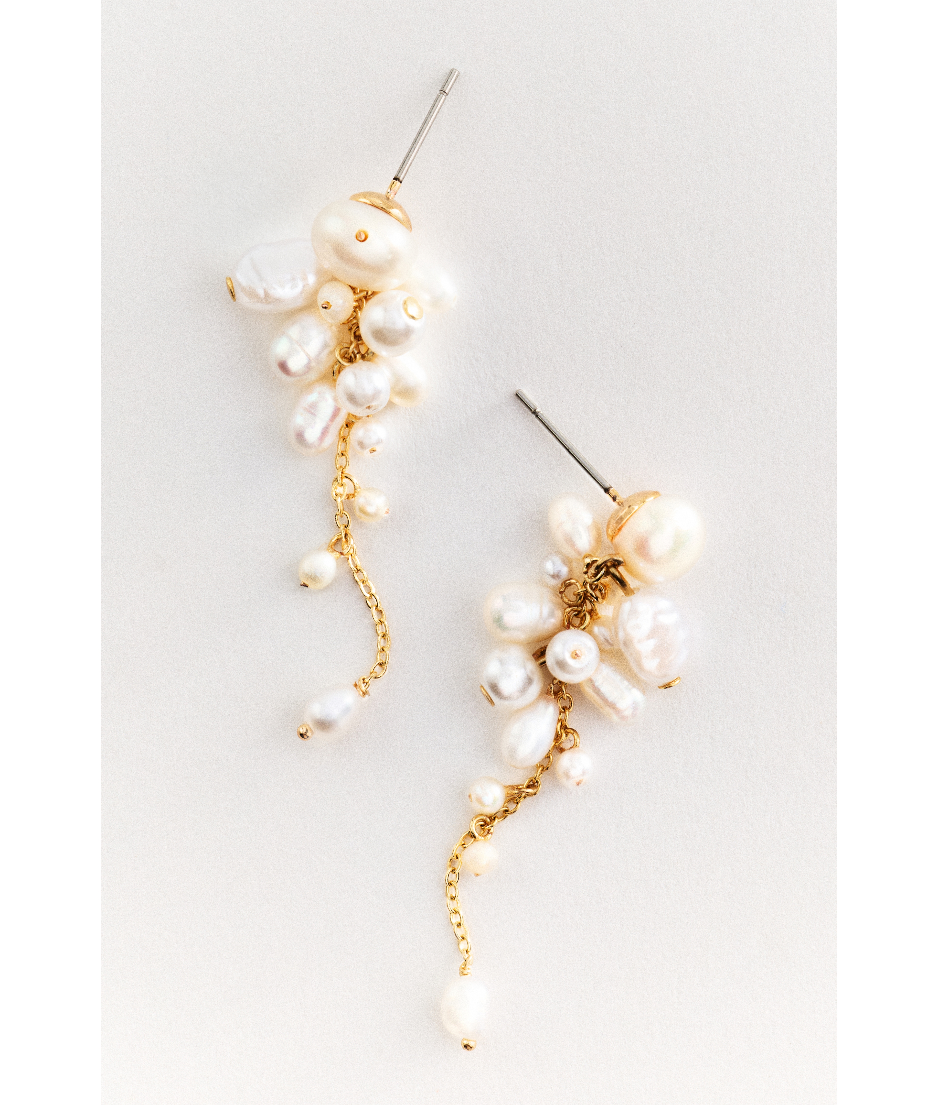 Pearl Cluster Drop Earrings