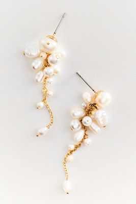 Pearl Cluster Drop Earrings